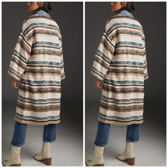 Anthropologie Lizzie Shimmer Knit Duster Kimono - Picture 3 of 11